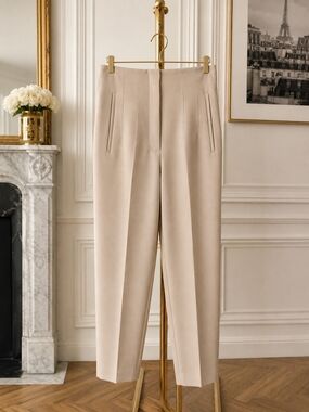 Zara Elegant High-Waisted Tailored Camel Dress Pants | Size XS